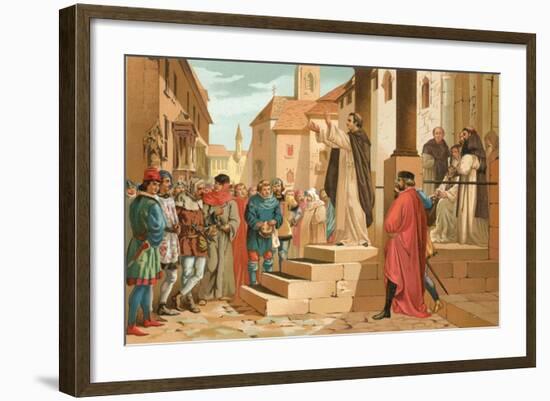 Albert the Great Preaching in Paris-J. Serra-Framed Giclee Print