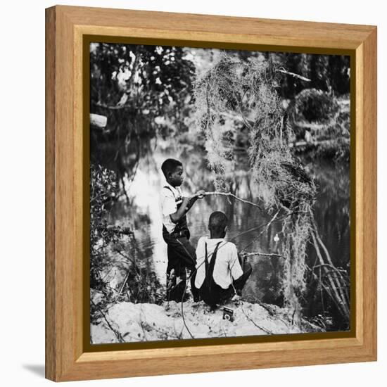 Albert Thornton's Grandson's Fishing-Gordon Parks-Framed Premier Image Canvas