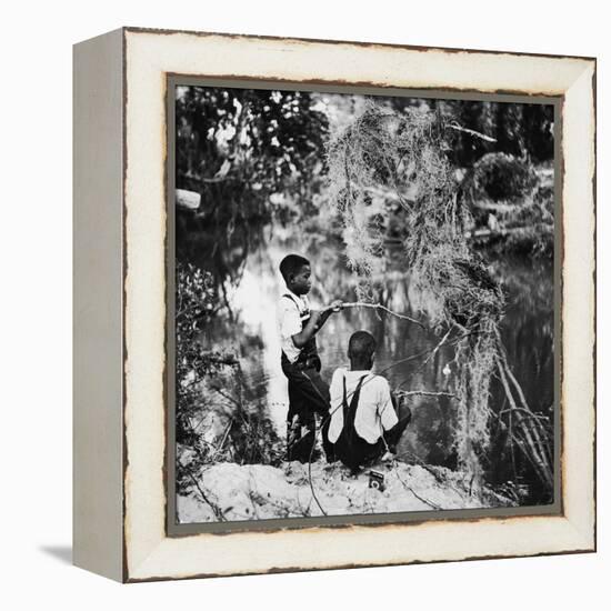 Albert Thornton's Grandson's Fishing-Gordon Parks-Framed Premier Image Canvas