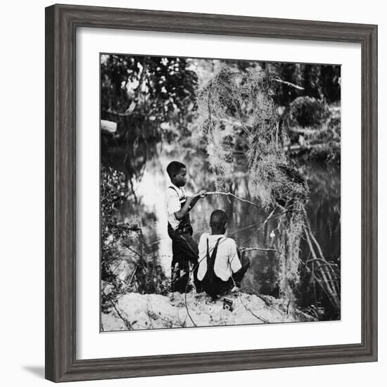 Albert Thornton's Grandson's Fishing-Gordon Parks-Framed Premium Photographic Print