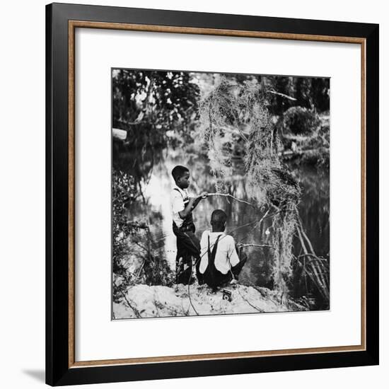 Albert Thornton's Grandson's Fishing-Gordon Parks-Framed Premium Photographic Print