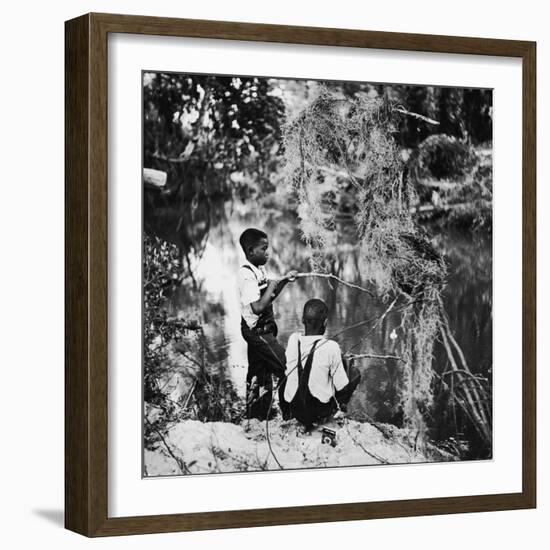 Albert Thornton's Grandson's Fishing-Gordon Parks-Framed Premium Photographic Print