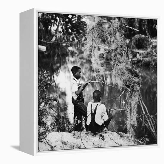 Albert Thornton's Grandson's Fishing-Gordon Parks-Framed Premier Image Canvas