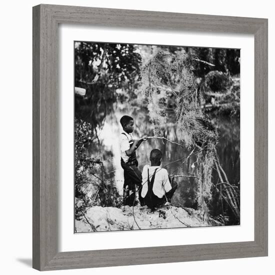 Albert Thornton's Grandson's Fishing-Gordon Parks-Framed Photographic Print