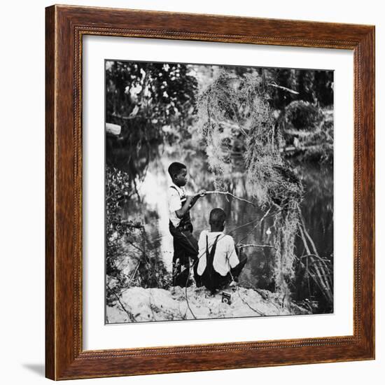 Albert Thornton's Grandson's Fishing-Gordon Parks-Framed Photographic Print