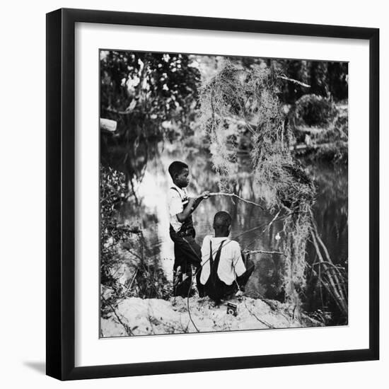 Albert Thornton's Grandson's Fishing-Gordon Parks-Framed Photographic Print