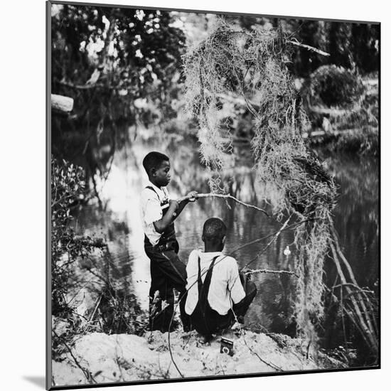 Albert Thornton's Grandson's Fishing-Gordon Parks-Mounted Photographic Print