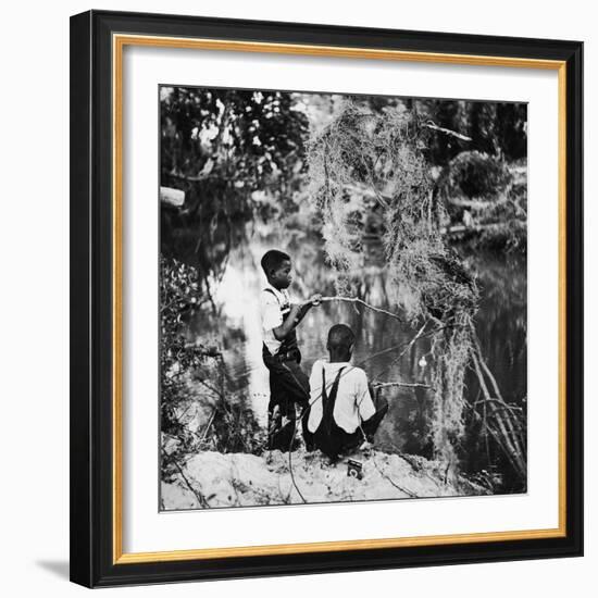 Albert Thornton's Grandson's Fishing-Gordon Parks-Framed Photographic Print