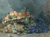 Still Life of Apples and Greengages in a Basket-Albert Tibulle de Furcy Lavault-Framed Giclee Print