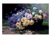 Pansies and Forget-Me-Not-Albert Tibulle de Furcy Lavault-Framed Giclee Print