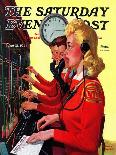 "Punching In," Saturday Evening Post Cover, January 22, 1938-Albert W. Hampson-Giclee Print