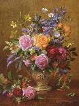 Still Life of Christmas Roses and Holly-Albert Williams-Giclee Print