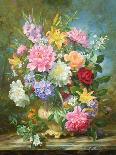 English Elegance Roses in a Silver Vase-Albert Williams-Giclee Print