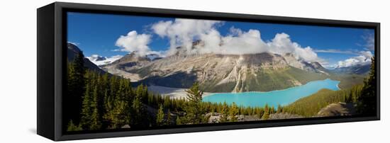 Alberta, Canada, Banff National Park. Panorama of Peyto Lake, Turquoise in Color from Glacial Flour-Gary Luhm-Framed Premier Image Canvas