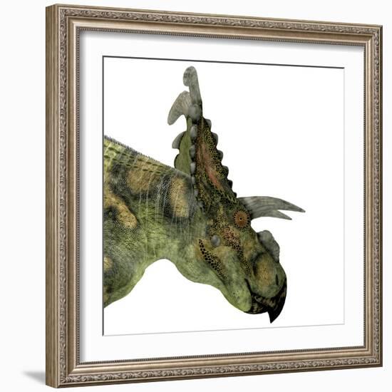 Albertaceratops Dinosaur Head-Stocktrek Images-Framed Art Print