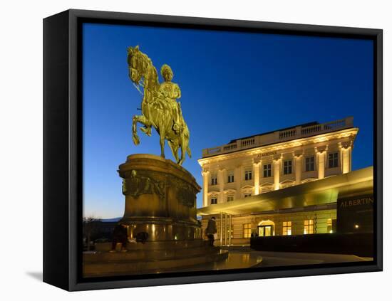 Albertina in the Palace Archduke Albrecht in Vienna with the Equestrian Monument, Vienna-Volker Preusser-Framed Premier Image Canvas