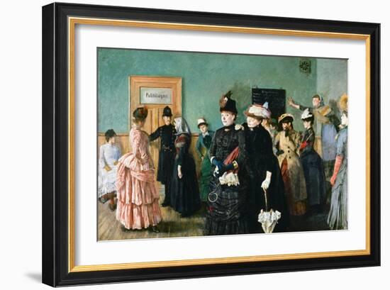 Albertine at the Police Doctor's Waiting Room-Christian Krohg-Framed Giclee Print