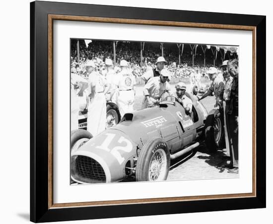 Alberto Ascari at the Wheel of a 4.5 Litre Ferrari, Indianapolis, 1952-null-Framed Photographic Print