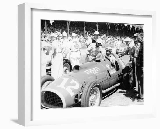 Alberto Ascari at the Wheel of a 4.5 Litre Ferrari, Indianapolis, 1952-null-Framed Photographic Print