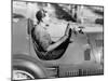 Alberto Ascari at the Wheel of a Racing Car-null-Mounted Photographic Print