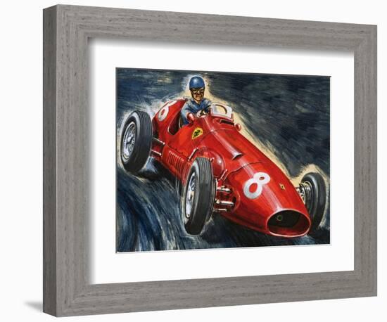 Alberto Ascari Driving a Maserati-English School-Framed Giclee Print