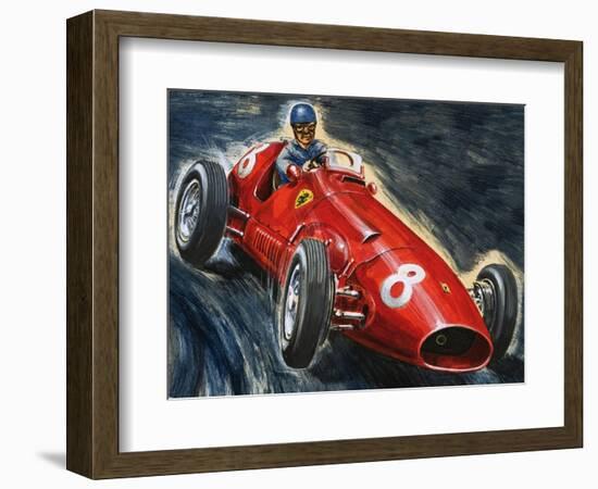 Alberto Ascari Driving a Maserati-English School-Framed Giclee Print