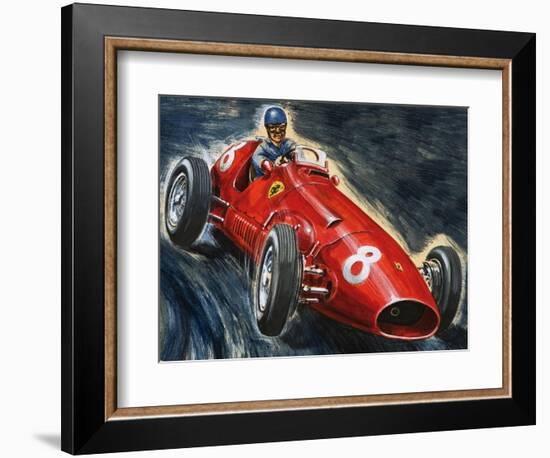 Alberto Ascari Driving a Maserati-English School-Framed Giclee Print