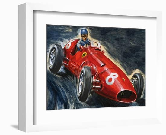 Alberto Ascari Driving a Maserati-English School-Framed Giclee Print