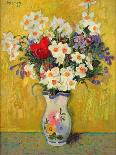 Still Life with Sun Flowers (Oil on Canvas)-Alberto Morrocco-Giclee Print