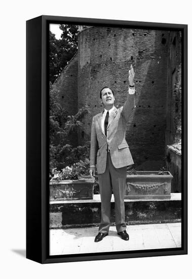 Alberto Sordi in the Terrace of His House-Marisa Rastellini-Framed Premier Image Canvas