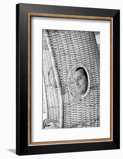 Alberto Sordi Through the Eyelet of a Wicker Armchair-Marisa Rastellini-Framed Photographic Print