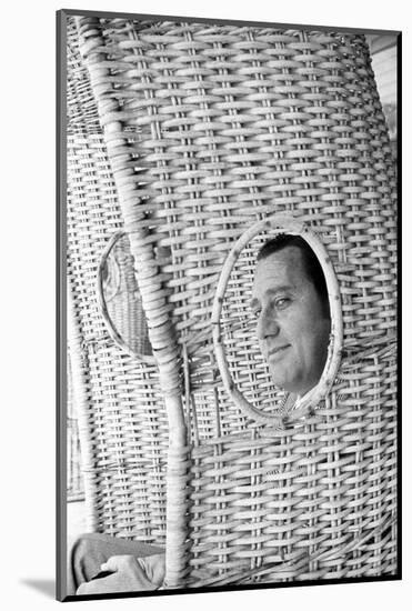 Alberto Sordi Through the Eyelet of a Wicker Armchair-Marisa Rastellini-Mounted Photographic Print