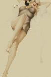 Pin Up Girl December c.1940s-Alberto Vargas-Mounted Art Print