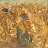 Corn Harvest, 1906 (Oil on Canvas)-Albin Egger-lienz-Framed Giclee Print