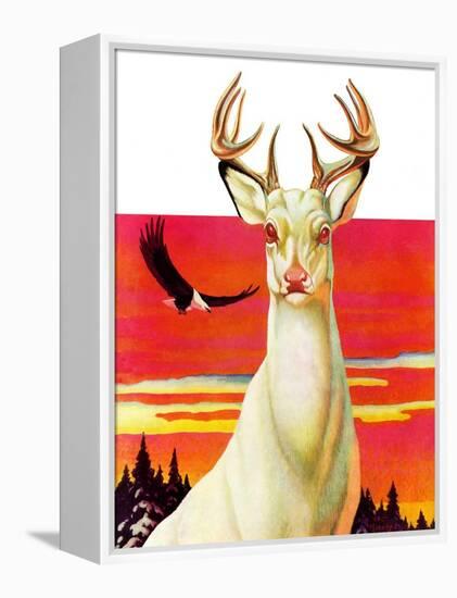 "Albino Deer,"January 8, 1938-Jack Murray-Framed Premier Image Canvas