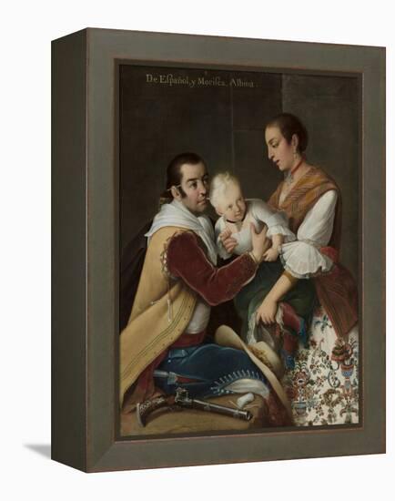 Albino Girl from Spaniard and Morisca, 1763-Miguel Cabrera-Framed Premier Image Canvas