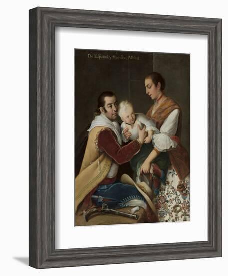 Albino Girl from Spaniard and Morisca, 1763-Miguel Cabrera-Framed Giclee Print