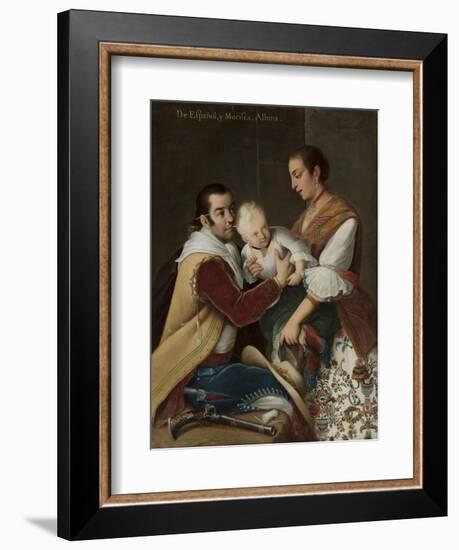 Albino Girl from Spaniard and Morisca, 1763-Miguel Cabrera-Framed Giclee Print