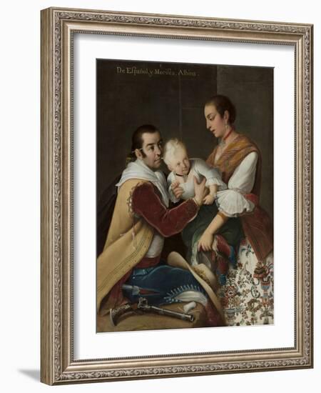 Albino Girl from Spaniard and Morisca, 1763-Miguel Cabrera-Framed Premium Giclee Print