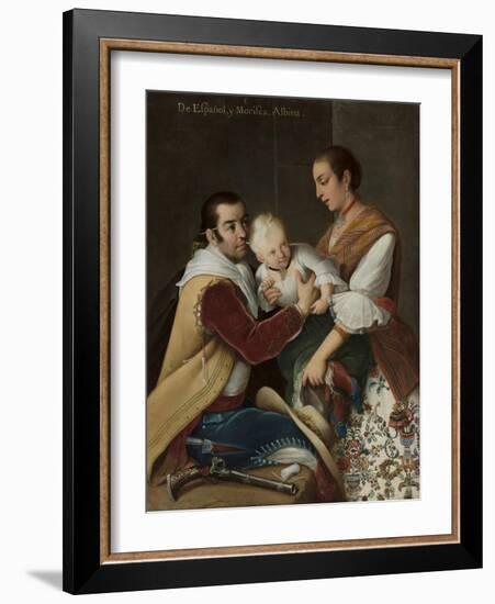 Albino Girl from Spaniard and Morisca, 1763-Miguel Cabrera-Framed Premium Giclee Print