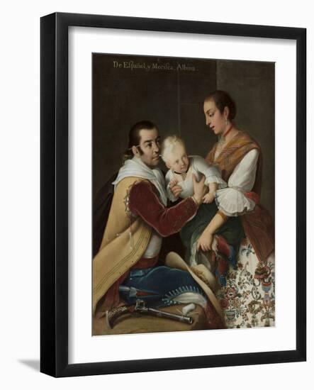 Albino Girl from Spaniard and Morisca, 1763-Miguel Cabrera-Framed Premium Giclee Print