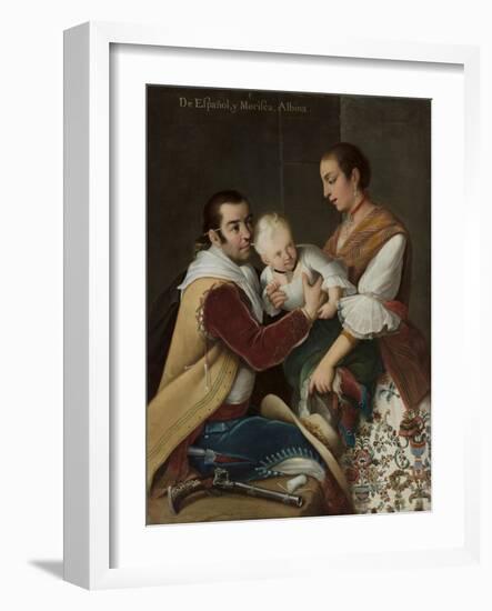 Albino Girl from Spaniard and Morisca, 1763-Miguel Cabrera-Framed Giclee Print