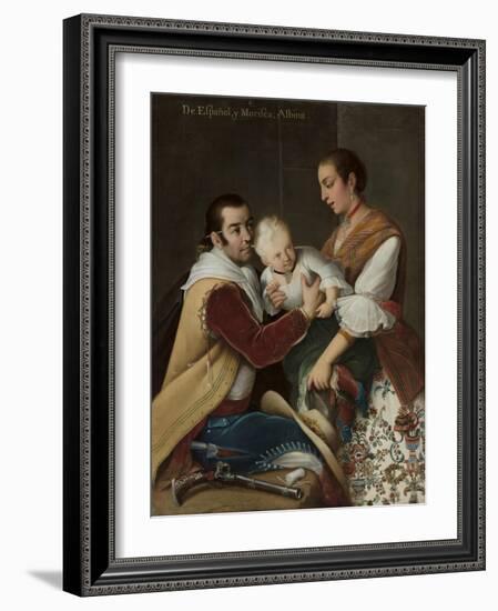 Albino Girl from Spaniard and Morisca, 1763-Miguel Cabrera-Framed Giclee Print