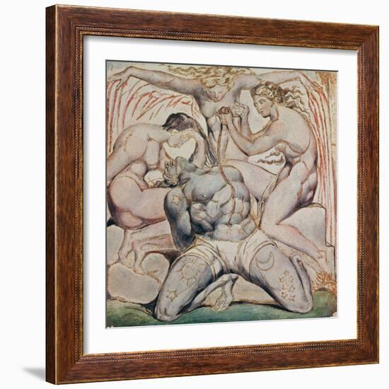 Albion and His Tormentors, Plate 25, Jerusalem, 1804-20 (Pen and W/C on Paper)-William Blake-Framed Giclee Print