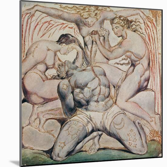 Albion and His Tormentors, Plate 25, Jerusalem, 1804-20 (Pen and W/C on Paper)-William Blake-Mounted Giclee Print