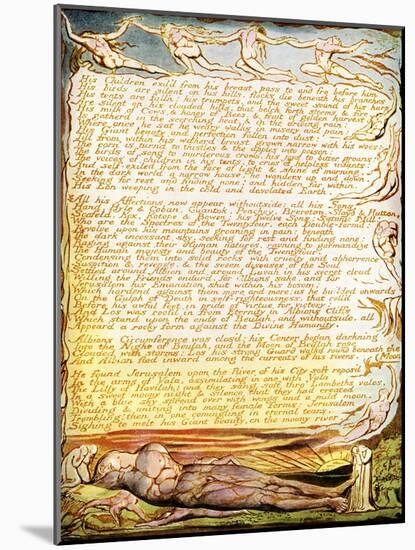 Albion Asleep by William Blake-William Blake-Mounted Giclee Print