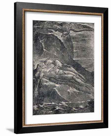 Albion on the Rock, from Milton-William Blake-Framed Giclee Print