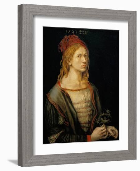 Albrecht Duerer, self-portrait,1493-Albrecht Dürer-Framed Giclee Print