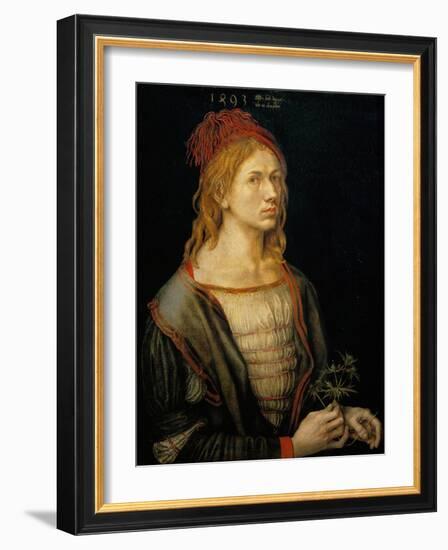 Albrecht Duerer, self-portrait,1493-Albrecht Dürer-Framed Giclee Print