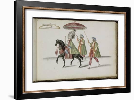 Album ; Ballet de la Douairière de Billebahaut ; "Entrée du Grand Seigneur"; deux figures debout-Daniel Rabel-Framed Giclee Print